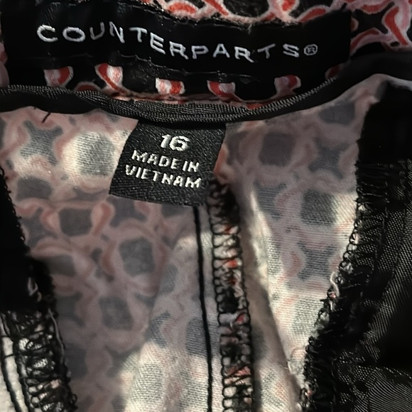 Women’s Counterpart Cropped Pink & Black Lattice Print Pants Size 16 - Picture 5 of 6